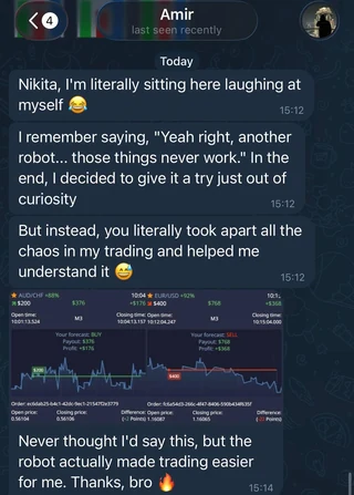 SMT Trading Tools feedback, original conversation screenshot 1
